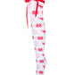 Overknees Socken zu Weihnachten mit Schleife - Weiß + Rot