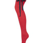 Damen Baumwolle Kniestrümpfe im klassischen Stich mit süßer Schleife in Rot