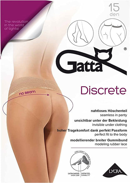 Nahtlose Strumpfhose mit breitem Gummibund Gatta Discrete 15 DEN - Golden