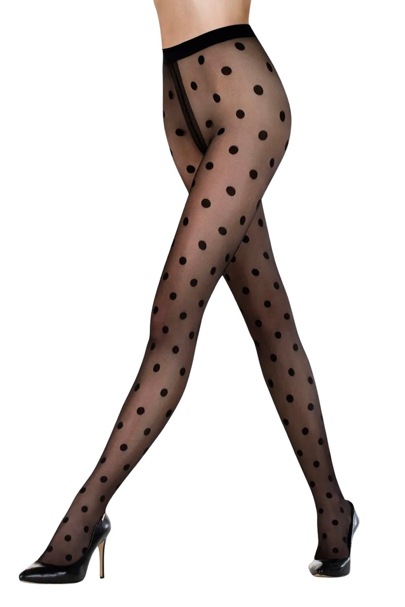 Collants à gros pois (pois) 20 DEN Gatta Funny 07 - Black Catwalk Tights Trends