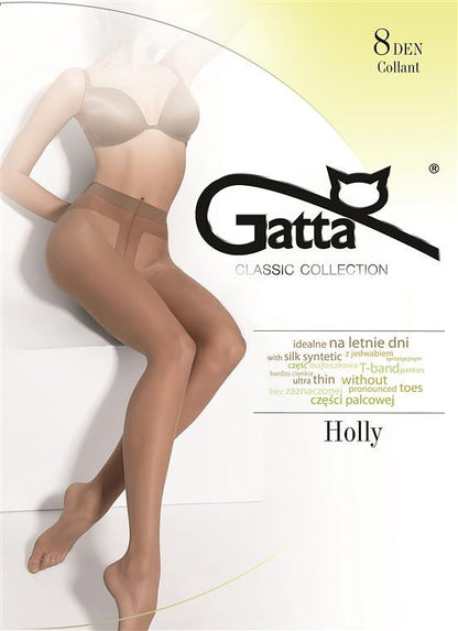Nylon Strumpfhose Gatta Holly 8 DEN seidig Optik - Golden