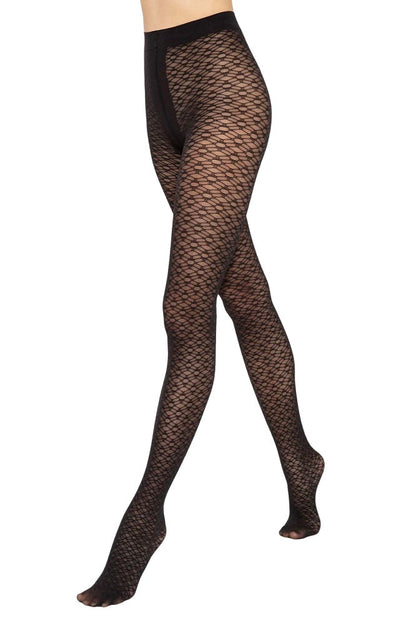 Black tights with lace motif - 2024 Fashion Trend