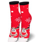 Damen Socken aus Baumwolle in weihnachtlichem Muster mit lustigem Rentier