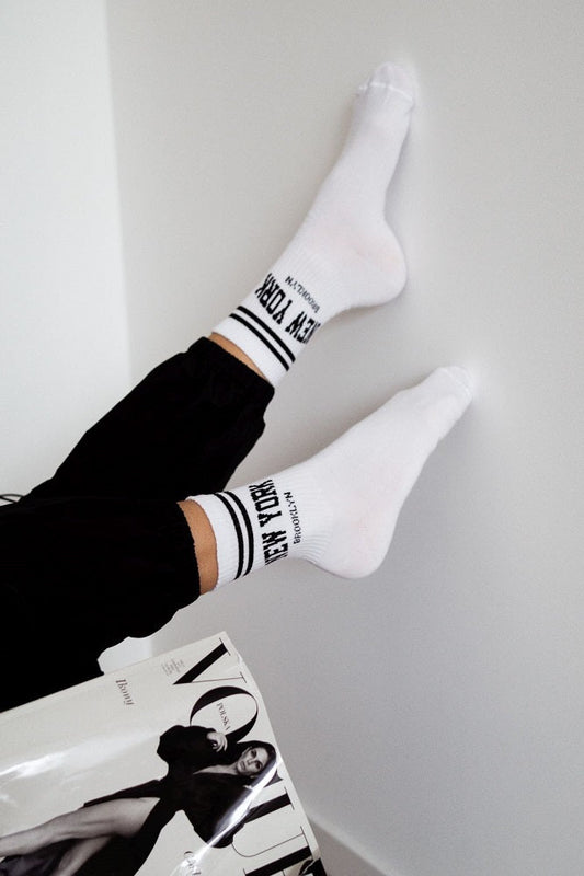 Iconic White Cotton Socks New York Brooklyn