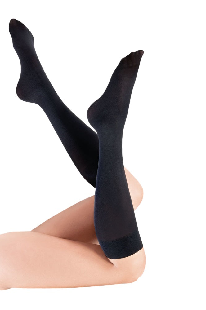 Chaussettes femme opaques 60 DEN avec bande confort sans pression - noir
